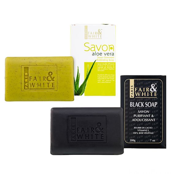 F&amp;W Original Aloe Vera Soap &amp; Original Black Soap 200g