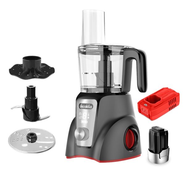 Decakila - Cordless Food Processor - Black - 1.25L