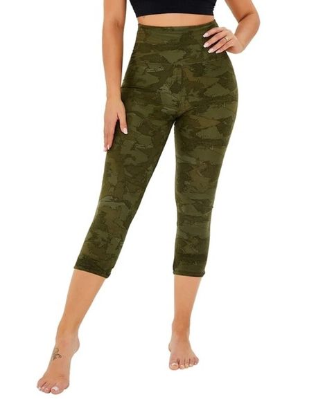 High Waisted Capri Leggings Exercise Pants for Running Cycling Yoga Workout