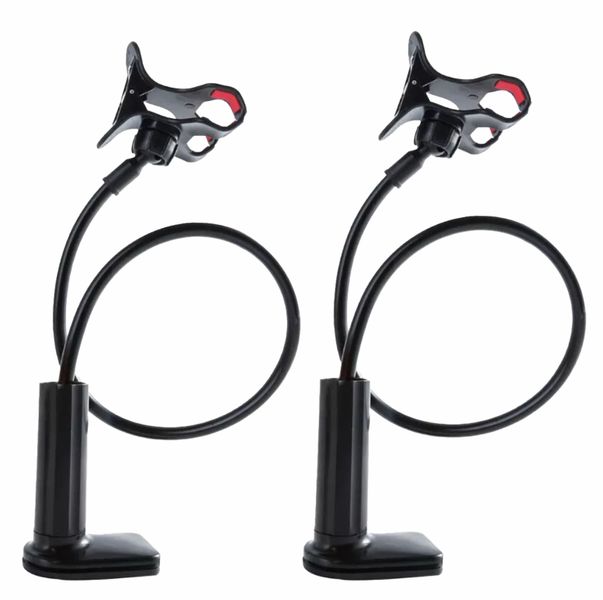 2 Pcs Gooseneck Bed Phone Holder Universal Flexible Lazy Arm for Desk-Black