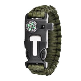 5-in-1 Emergency Kit Paracord Survival Bracelet Integrated Compass ...