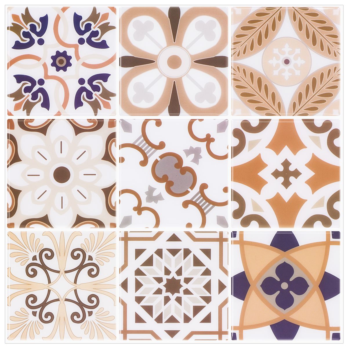 10 Sheet DIY Mosaic Tile Peel and Stick Kitchen Backsplash Morocco