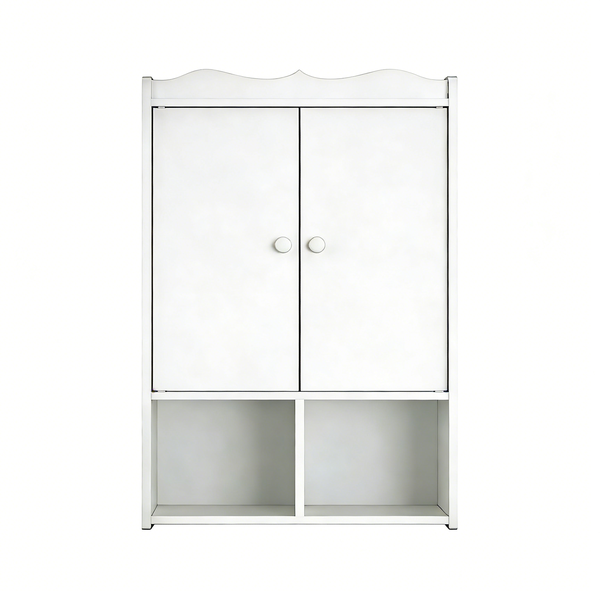 White PVC Wall Mount Bathroom Cabinet Waterproof Moisture-Proof