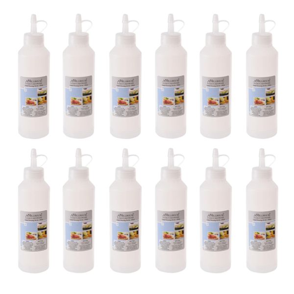 Kitchen Dispenser Condiment Bottle Set of 12 Jumbo Pack ( 500ml)