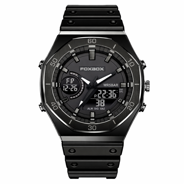 FOXBOX Sport Chronograph Watch with Digital Display