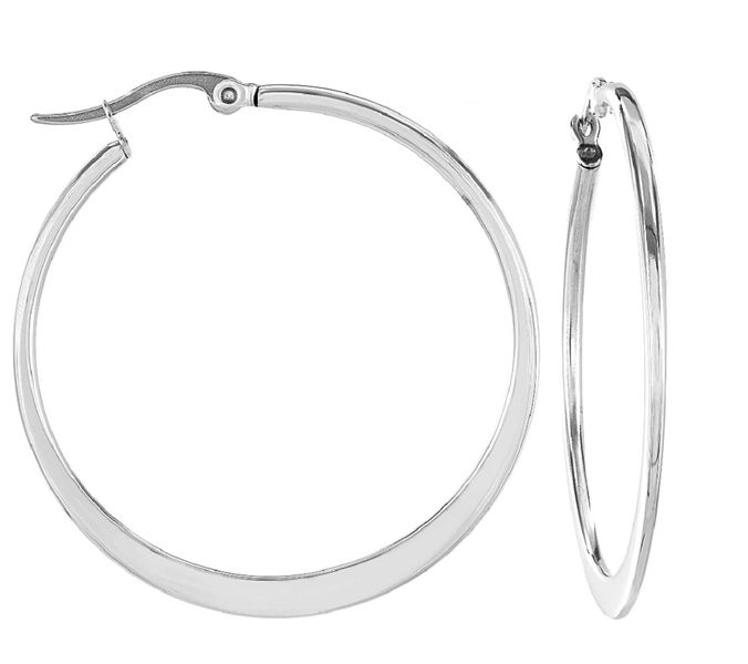 Stainless Steel Hoop Earrings - Clip