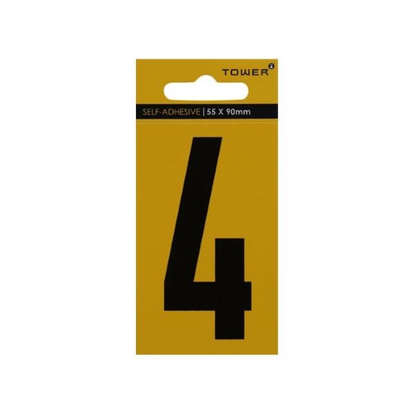 Number 4 Adhesive Sign 55 x 90mm