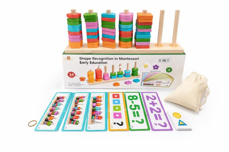 Wooden Counting &amp; Shapes Learning Set