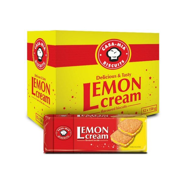 Casa Mia Lemon Cream Flavour Biscuits - 12 x 150g