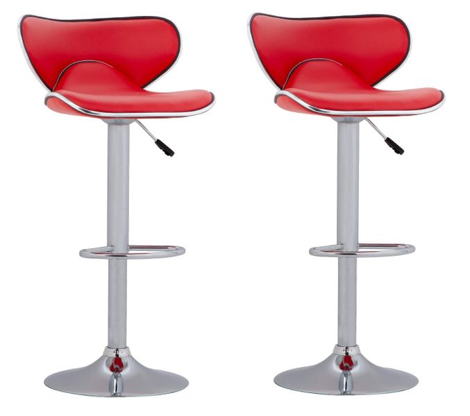 Bar / Kitchen Counter Stools - Set of 2 - Red Colour