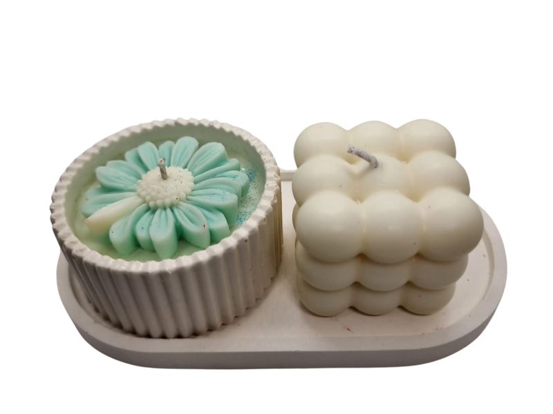 Soy Candle Gift Set -Coconut, Lime and Rose Scented, 100% Natural soy