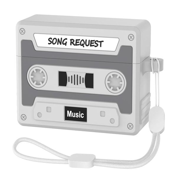 Retro Cassette Style Silicone Earbuds Case Compatible with AirPods Pro 3