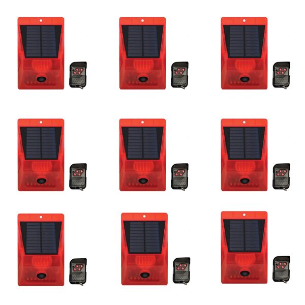 9 Pack - Solar Alarm With Remote Controller