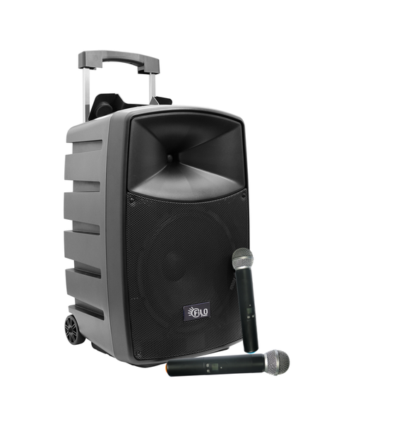 FILO FDA15PA PORTABLE PA 2x UHF MICS/MP3/USB/SD/FM/BT 15INCH