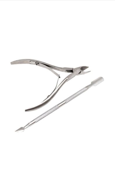 Stainless Steel Cuticle Cutter &amp; Cuticle Pusher Combo Set