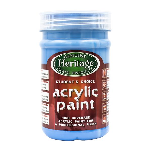 Heritage Pure Acrylic Paint 250ml - Bright Blue