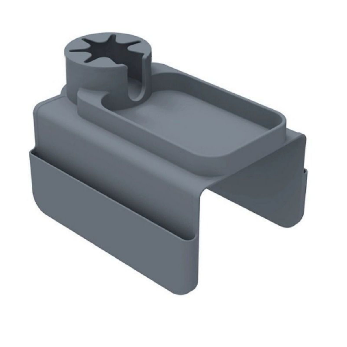 Silicone Sofa Armrest Tray, Wide Couch Cup Holder with Pockets - Grey