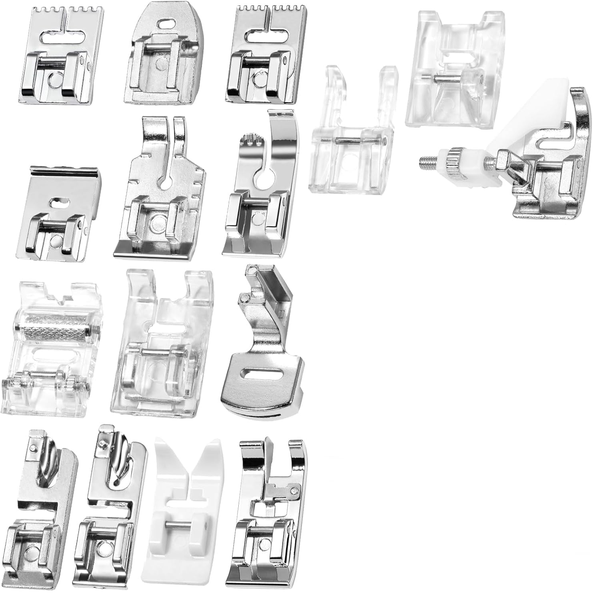 16 Pcs Sewing Machine Presser Foot Set fits for Most Low Shank Snap-On