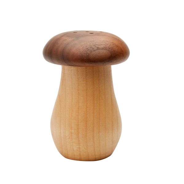 Mushroom-Shaped Toothpick Holder - Natural Wood, Polished Desktop Decor