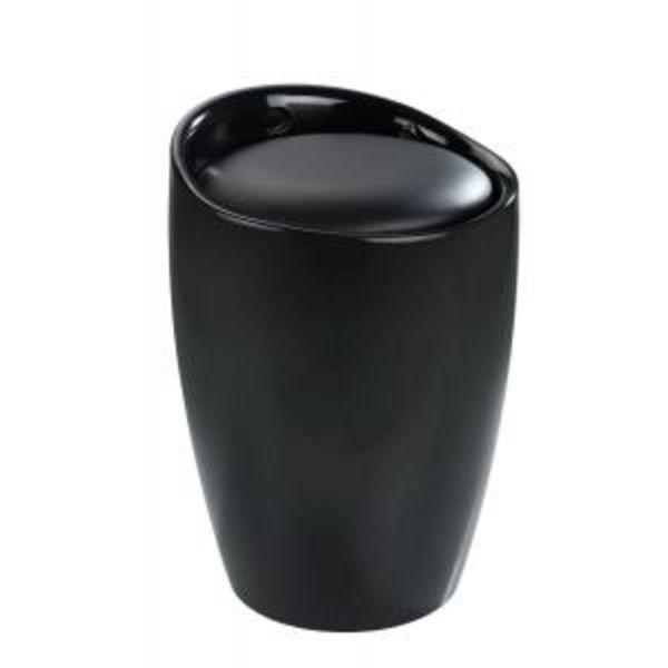 Wenko - Candy Bathroom Stool / 20L Laundry Bin - Black