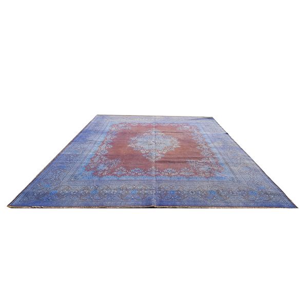 Blue Handmade Vintage Rug 390 x 293cm
