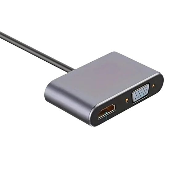 4-in-1 Type-C Hub with HDMI VGA USB 3.0 and PD Charging Port for Laptops