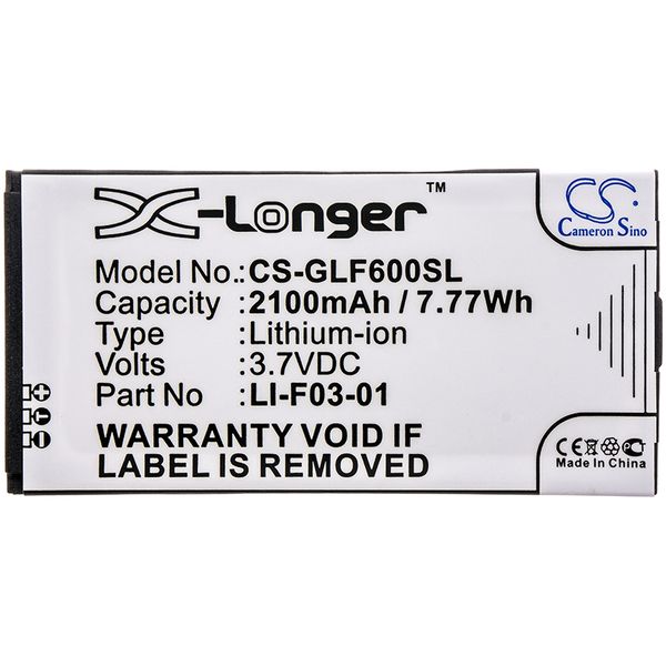 CS-GLF600SL Battery For Golf Buddy DSC-GB600 Gps Navigator -2100mAh