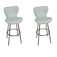 White set of 2 Barstools - Tu2 Faux Leather Barstool / Counter Stool