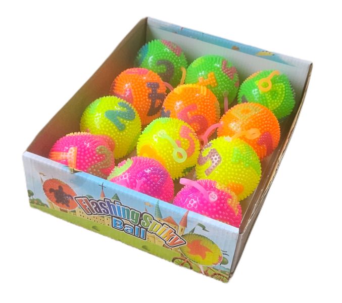 Taaimm Bouncy Flashing Spiky Balls - 12 Piece