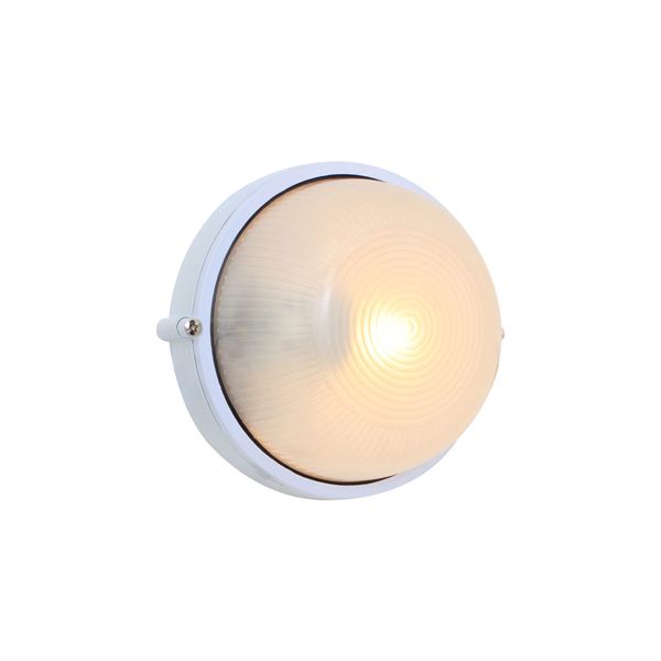 Eurolux - Small Round Bulkhead Without Grid White 230V