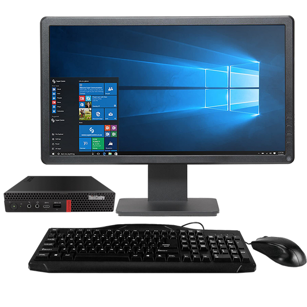 Lenovo ThinkCentre M715q AMD Ryzen 5 Tiny PC with 20" Monitor (Refurbished)