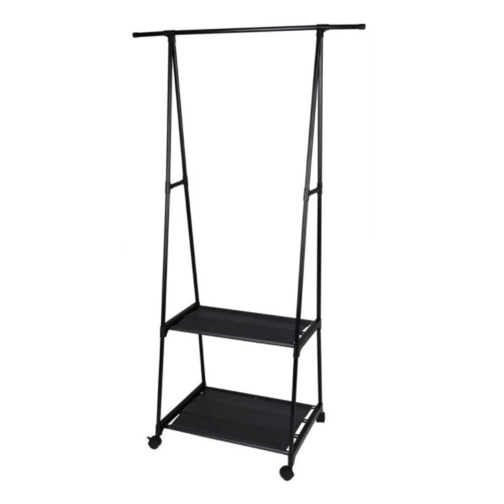 Clothing Rack Hanger with 2 Shelves and 4 Wheels 62cm Shop Today. Get it Tomorrow
