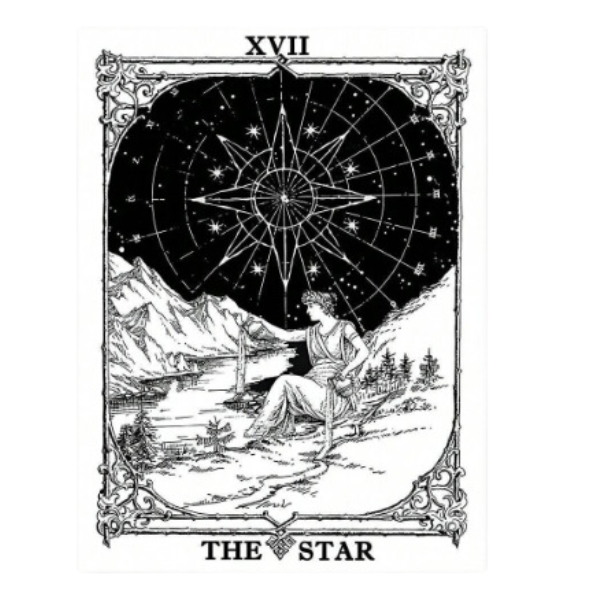 The Star Black &amp; White Star Constellations Pattern Wall Tapestry
