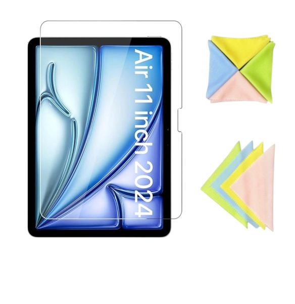 HD Tempered Glass Compatible with iPad Air 11" 2024 with Microfiber Cloths