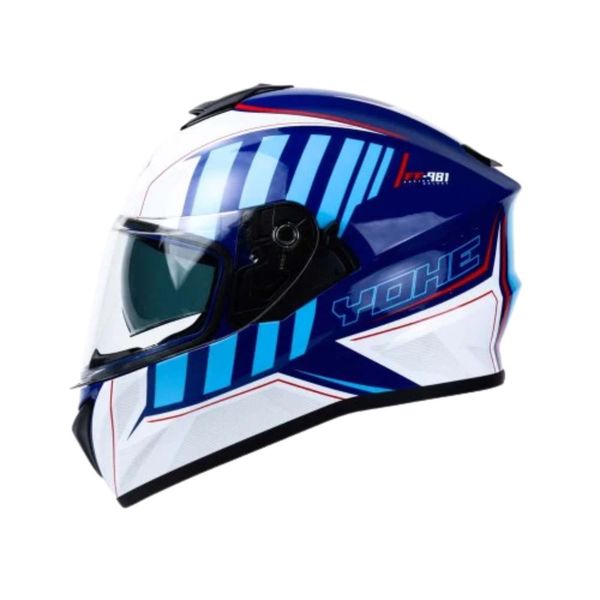 Yohe 981 Shinny White/Blue/Red Gloss Helmet image