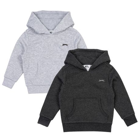 Slazenger Boys 2 Pack OTH Fleece Hoodie Infant Boys Charcoal Grey Parallel Import Daily Sale Shop