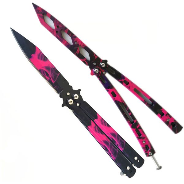 Butterfly Knife Balisong - Trainer Hell Flame &amp; Real Deal Hell Fire