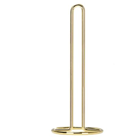 Brushed Gold Brass Paper Towel Holder Stand for Kitchen Countertop