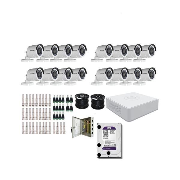 Hikvision Turbo HD 1080p 16 Channel Complete Kit with WD 2TB Purple HDD