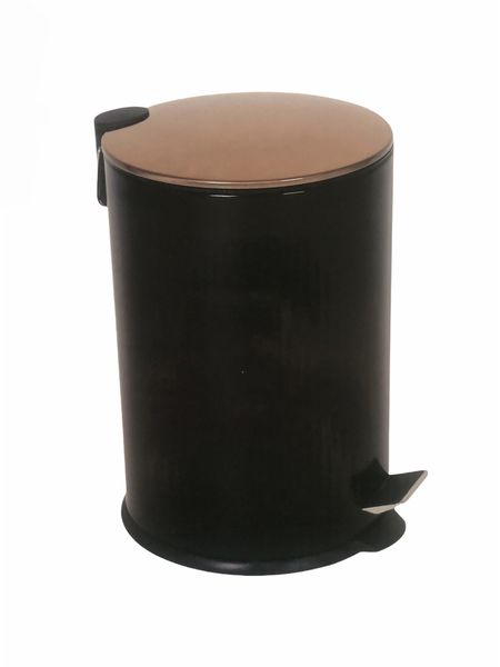 Continental Homeware 20Ltr Black Pedal Bin with Rose gold Lid