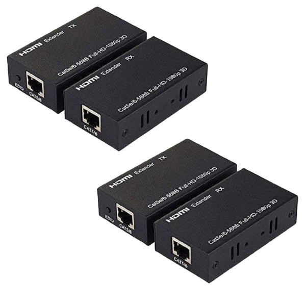 60M HDMI Extender Over Single CAT5e/61080P 3Dw-Transmitter&amp;Receiver -2 Pack