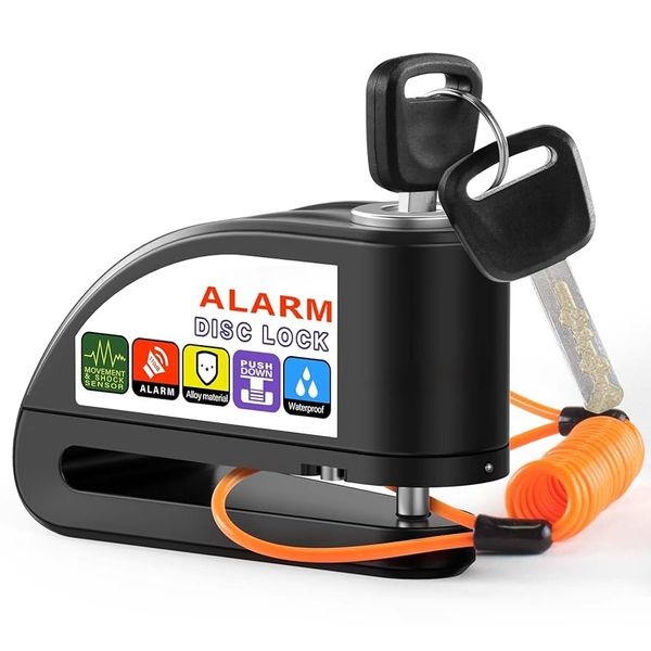 Motorcycles/Bicycle Anti-theft Lock Alarm Disc Brakes Lock with Cable &amp; Bag