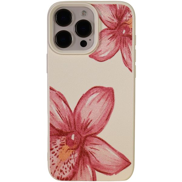 Phone Case With Blush Orchids - Compatible with 16 Pro Max - Light Biege
