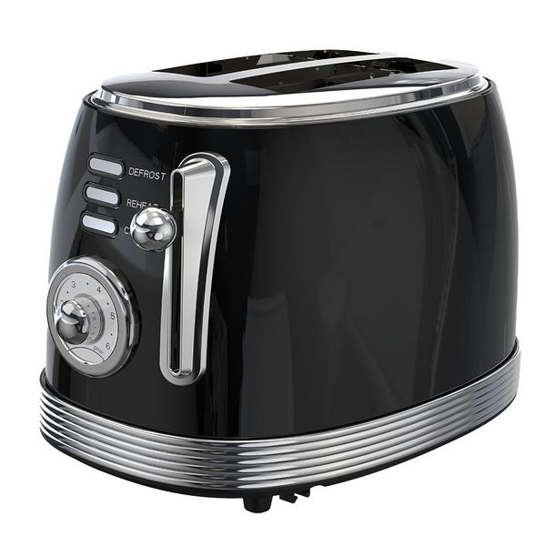 850W Stainless steel, 2 slices Black Vintage Toastmaster - 6 temp setting