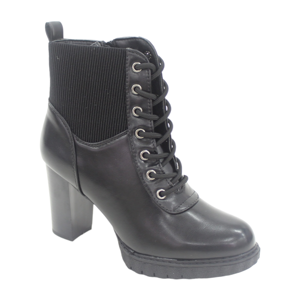 Lamara Paris Zelle 8.5cm heel lace up ankle boot Black