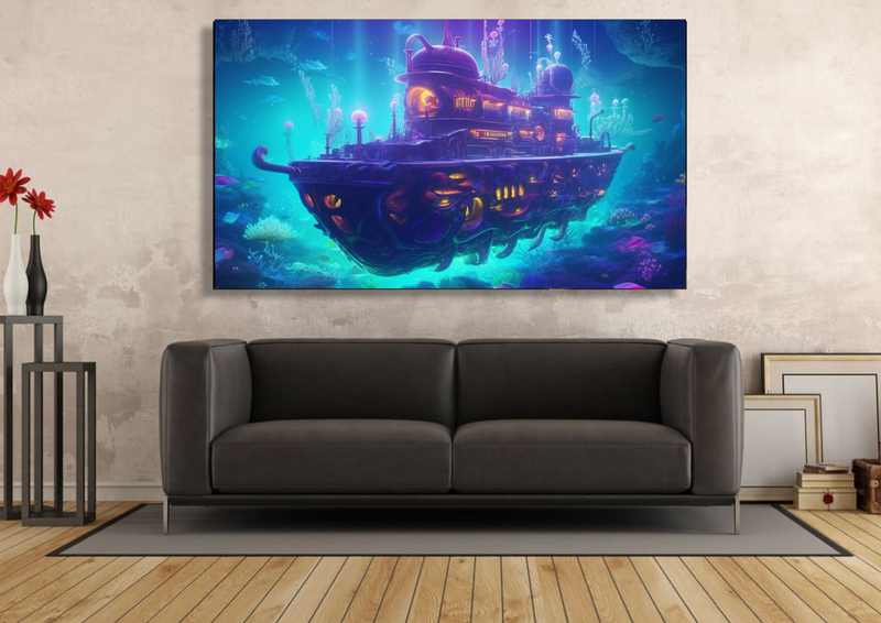 Canvas Wall Art - Mystical Submarine Abstract - IM0146
