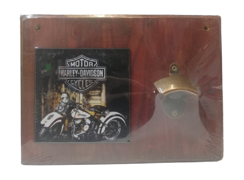 Harley Davidson Bottle Opener Wooden Plaque