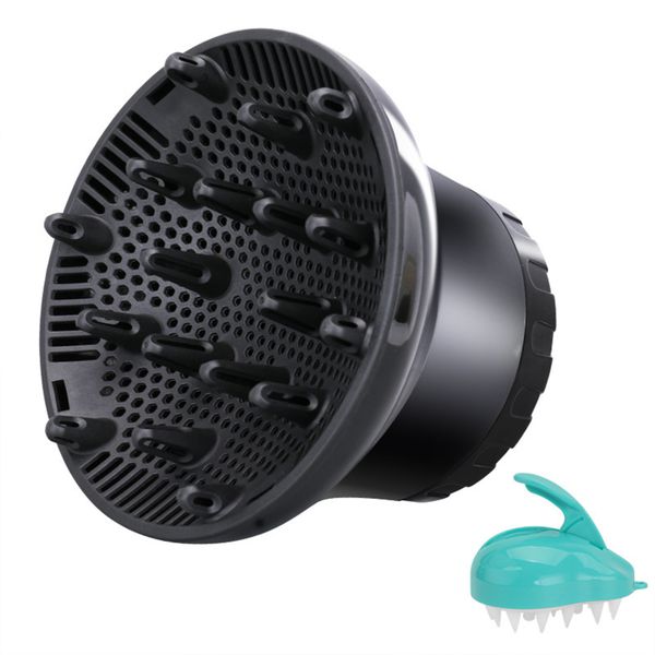 Universal Hair Dryer Diffuser with Green Wash Head - Black and White