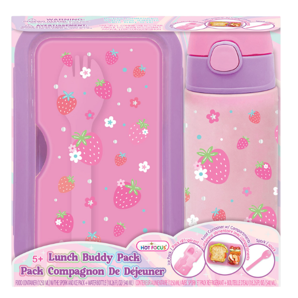 Hot Focus Lunch Buddy Pack Lunchbox Set with Bottle, Ice Pack &amp; Spork