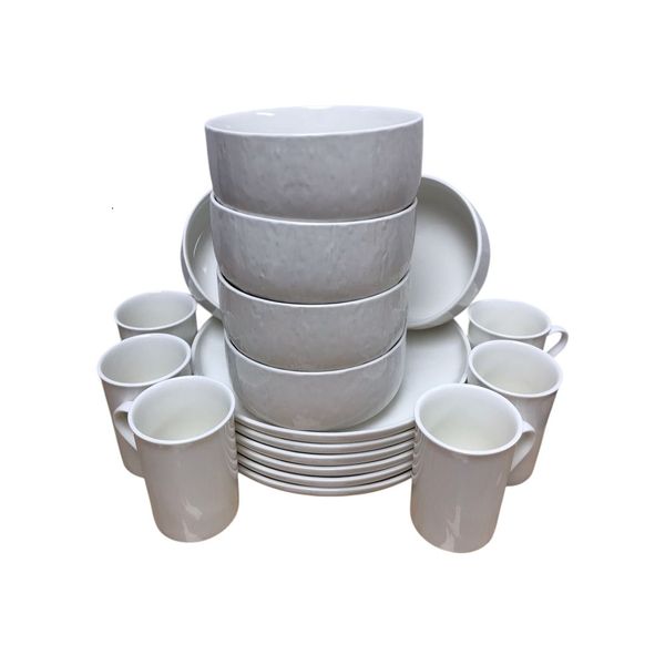 18-Piece Ceramic Dinnerware Set - Dinner Plates, Cereal Bowls &amp; Mugs.